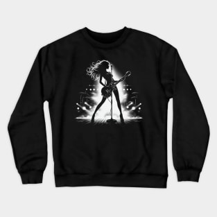 Rock Guitar Goddess Graphic Tee | Female Rocker Crewneck Sweatshirt